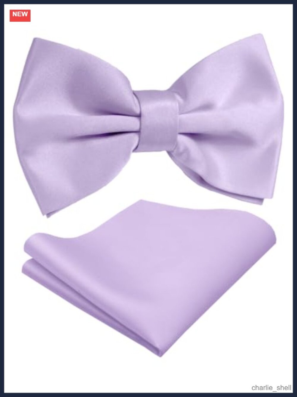 Mens Pre Tied Bowtie and Pocket Square Set Formal Bow Tie